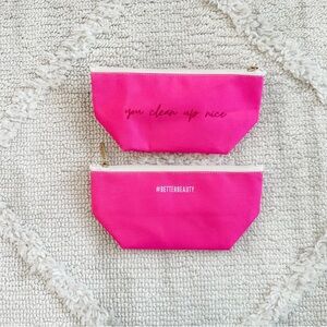 beautycounter Hot Pink Zip Cosmetic Pouches